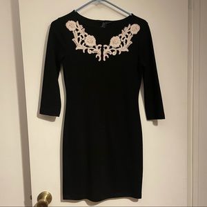 Forever 21 black dress with white detailing